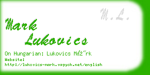 mark lukovics business card